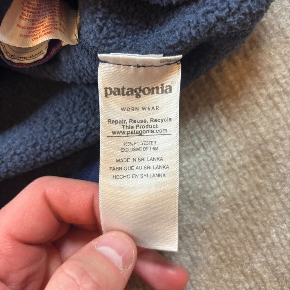 Patagonia Navy Blue Better Sweater Full‎ Zip Jacket Youth Size XL 65731